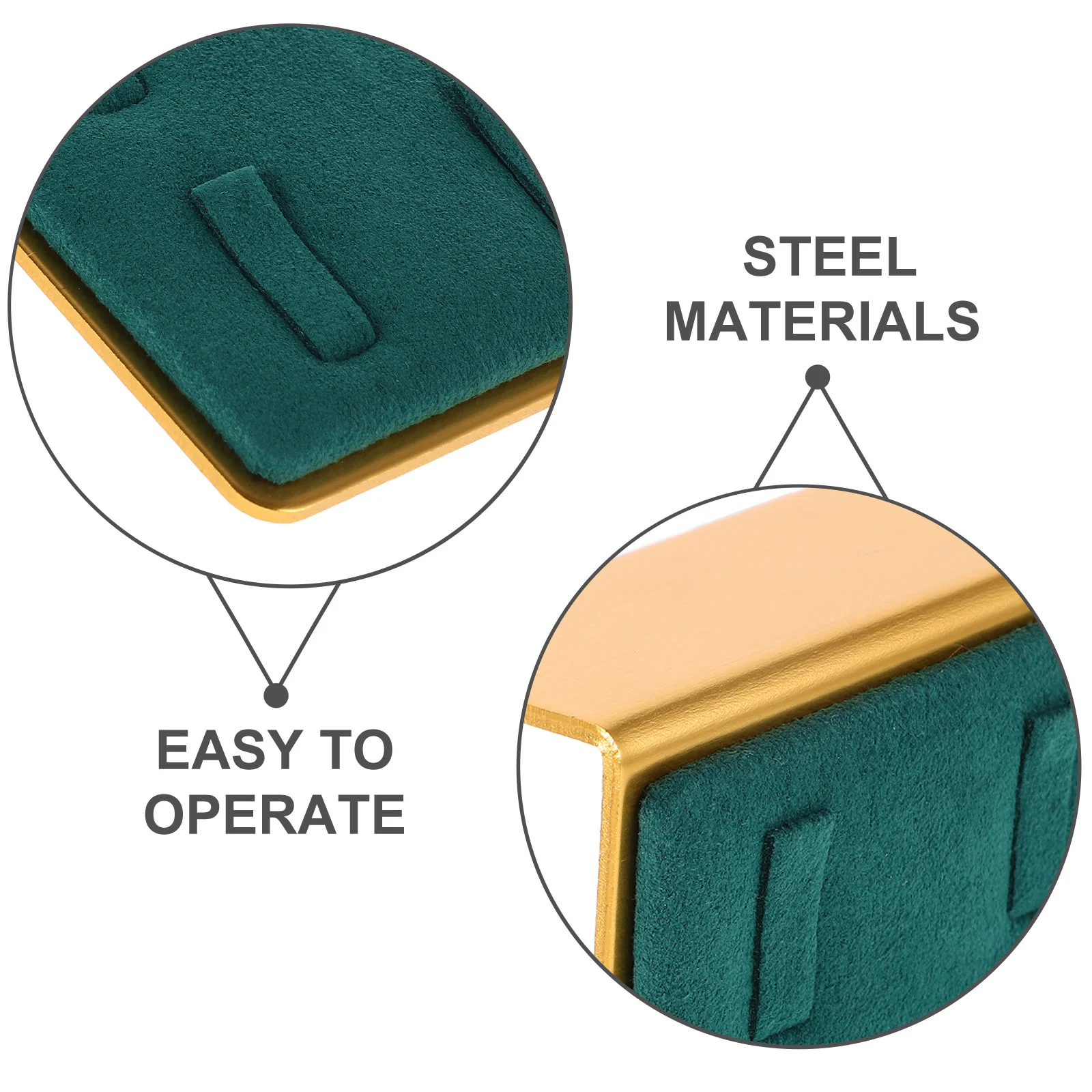 4 Slot Metal Ring Display Stand Jewelry Tray Elegant Secure Earrings Holder for Showcase Photography Green Display Stand Small