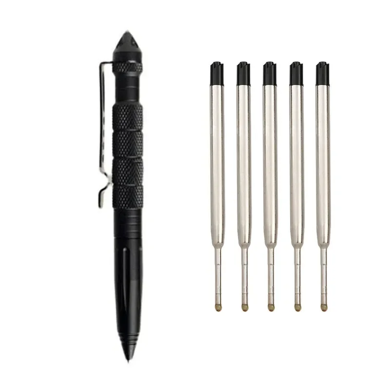 Hochwertige, rutschfeste, selbstverteidige Kugelschreiber aus Aluminium, multifunktionaler taktischer Stift, Bürozubehör, Schulbedarf