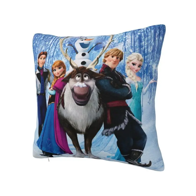 Custom Cartoon Frozen Princess Throw Pillow Case 40*40cm Decor Home Anna And Elsa Cushion Cover Square Polyester Pillowcase