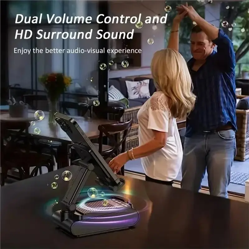 حامل هاتف CJSD-Lazy يدعم مكبر الصوت اللاسلكي المحمول مع مكبر صوت بلوتوث قابل للتعديل لسطح المكتب اللوحي المباشر