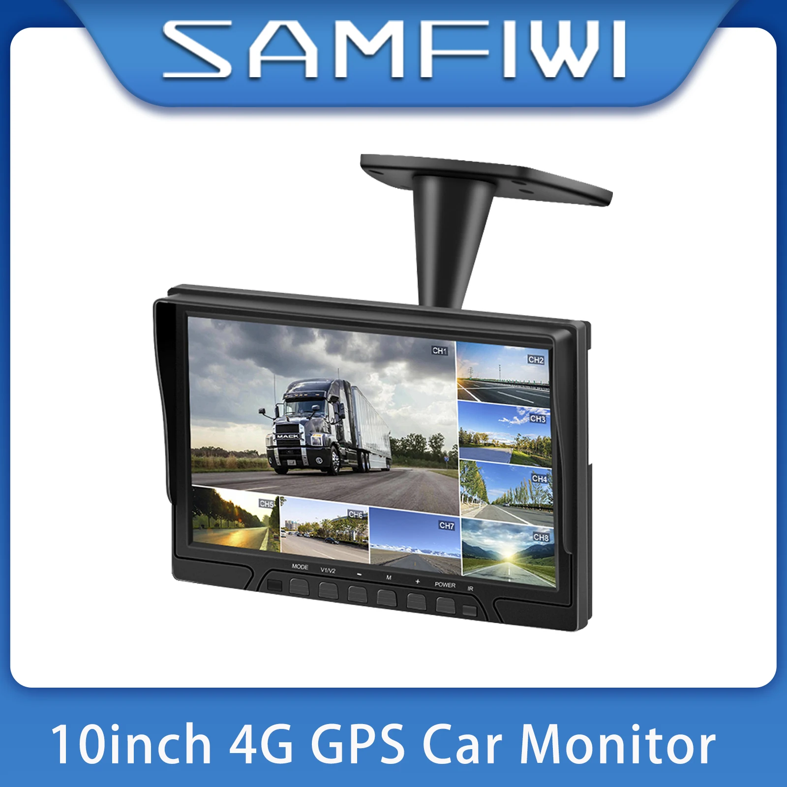 

10" Car monitor 4G Vehicle Locator WIFI 4/8CH Channel AHD Monitor Mobile DVR HD Video Recorder For car truck school bus