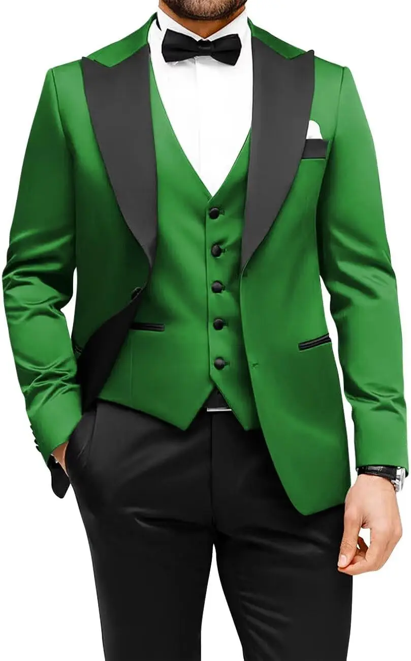 

Men's 3 Piece Tuxedo Suit Slim Fit Suit Men Two Button Dinner Party Prom Wedding Tuxedo Suits