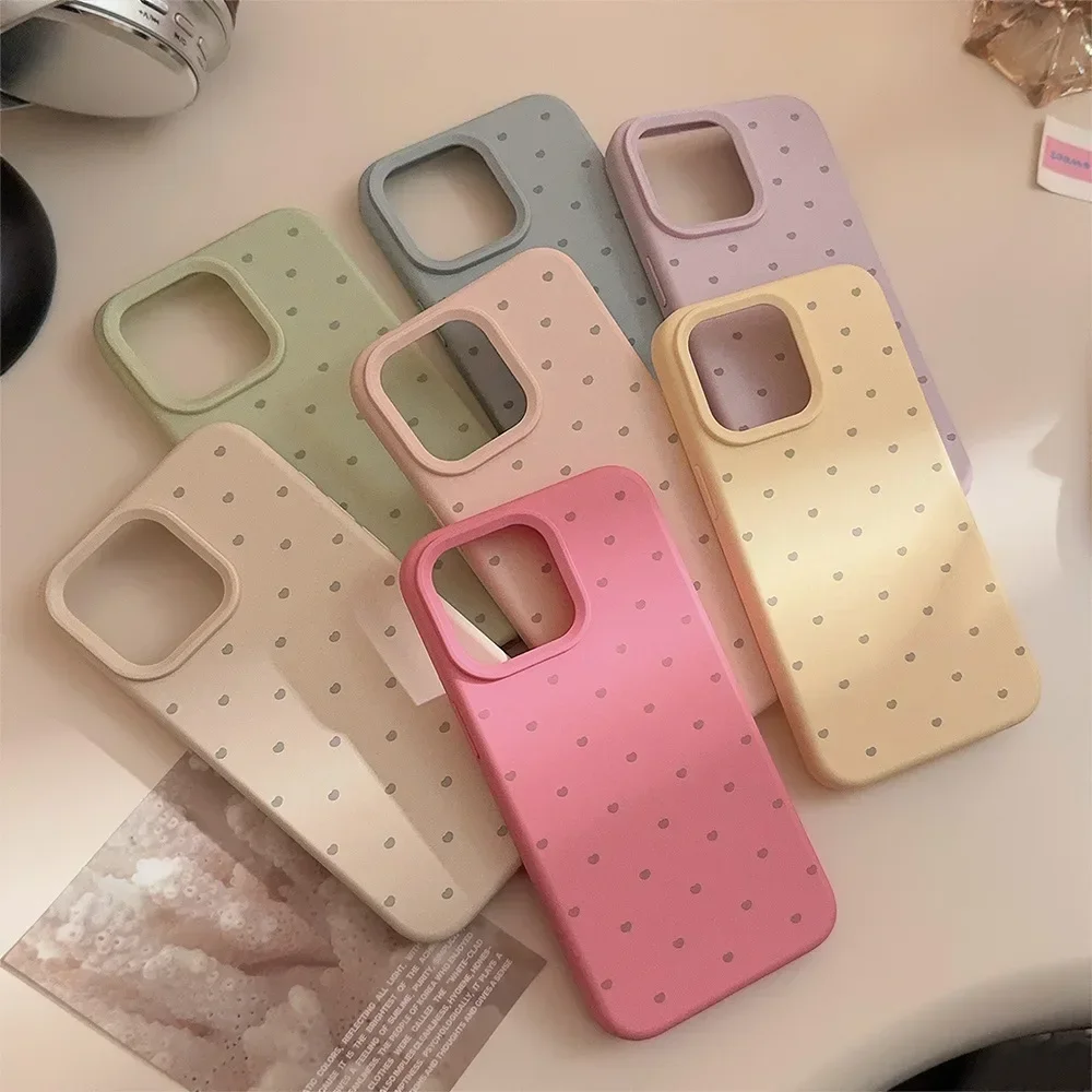 ins Fashion Candy Color Small Love Heart Soft Silicone Phone Case for iPhone 16 15 14 12 13 Pro Max Shockproof Protective Cover