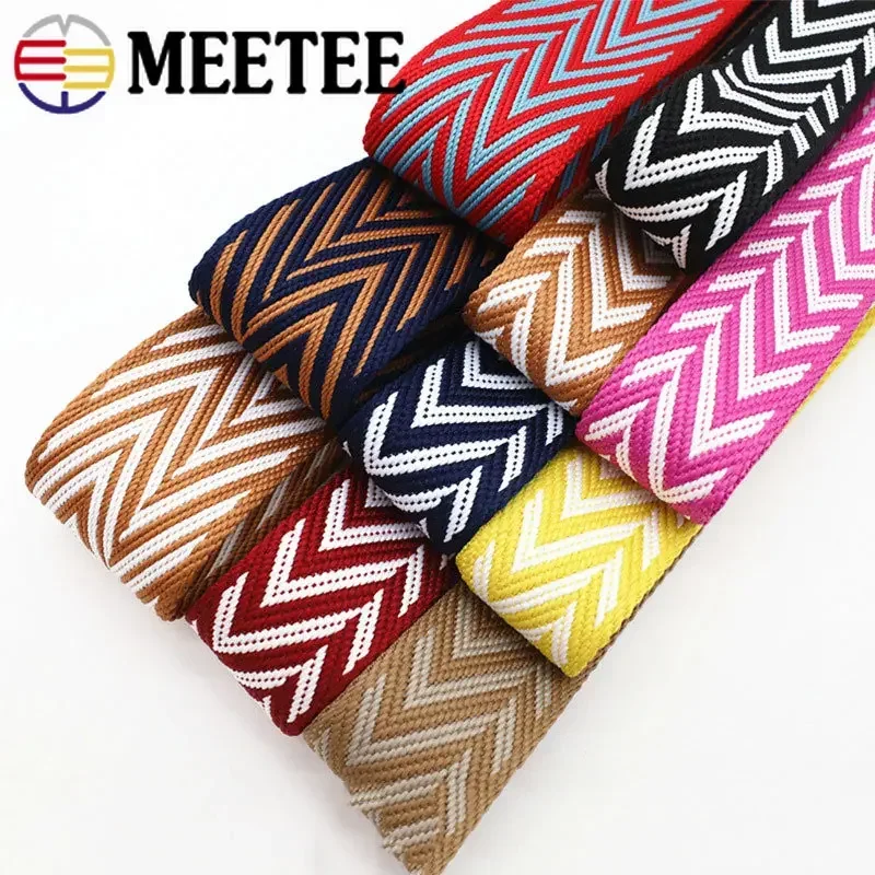 4M 2mm Thick 38mm Polyester Jacquard Webbing Canvas Decorative Ribbon for Strap Belts Tape Bag Backpack DIY Sewing Accessories