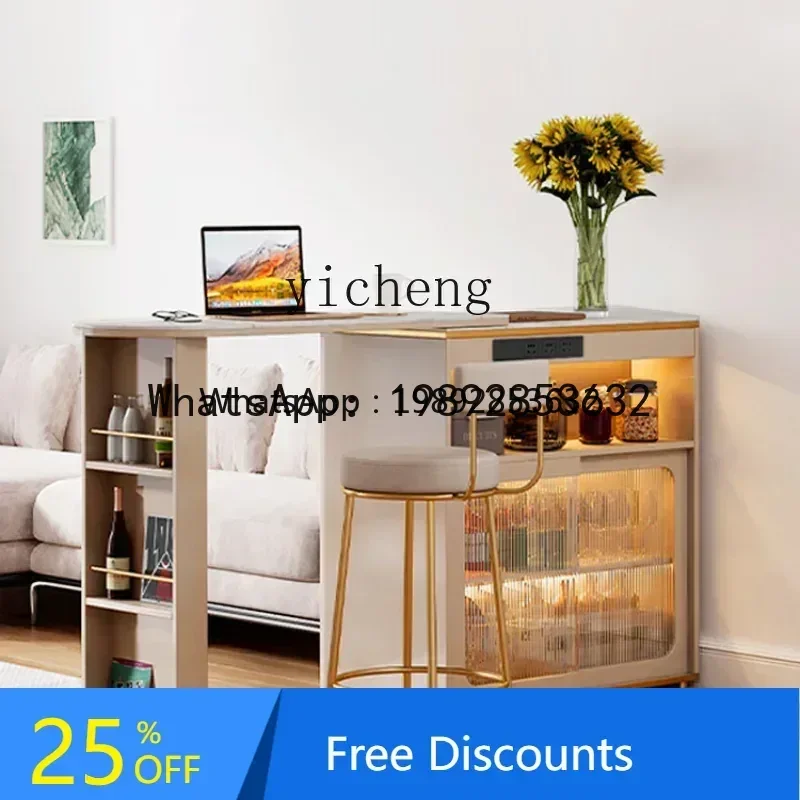 AB Bar Counter Household Living Room Partition All-in-One Cabinet Movable Desktop Retractable Family Sofa Side Cabinet