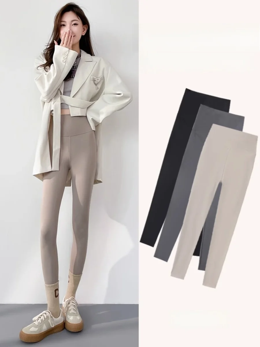 

Женские утепленные брюки для йоги на флисовой подкладке, обтягивающие брюки, осенне-зимние модные повседневные длинные брюки