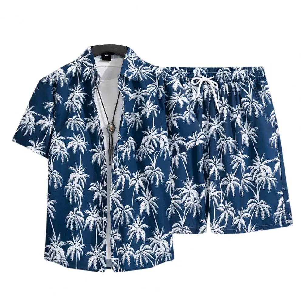 Ropa de playa 3D para hombre, conjunto de 2 piezas, camisa hawaiana y pantalones cortos, ropa de moda, trajes casuales estampados, ropa de playa de