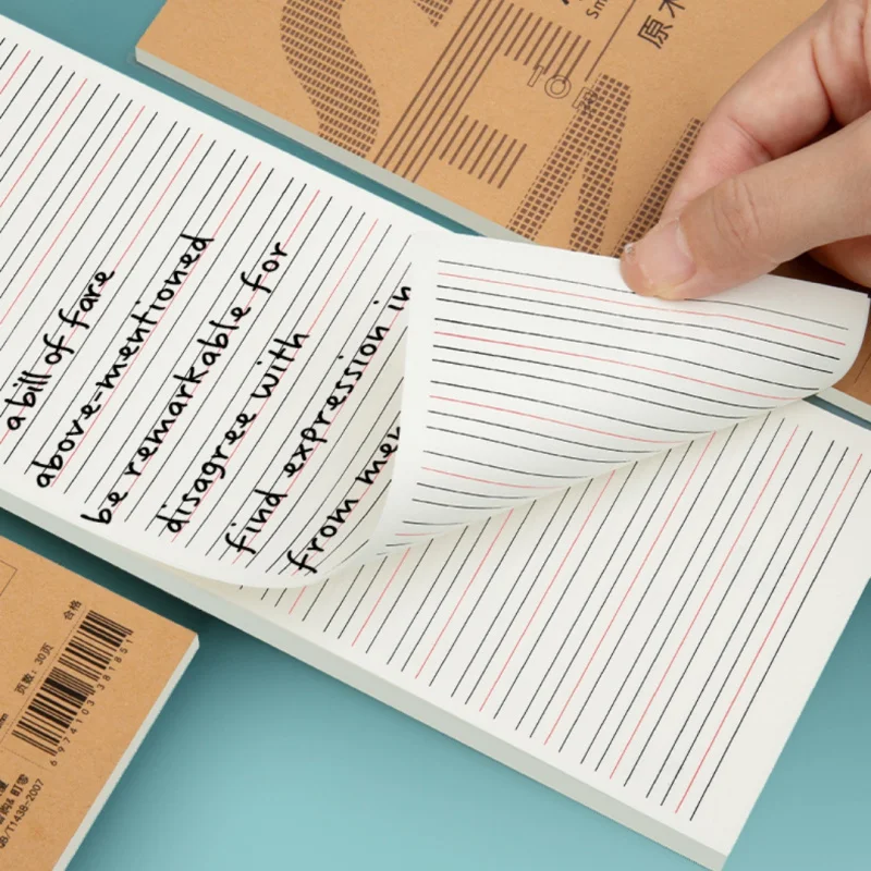 หนังสือคำศัพท์ภาษาอังกฤษ 30 หน้า/เล่ม，หนังสือฝึกเขียนตัวอักษรจีนแบบตาราง，สมุดบันทึกแบบฉีกได้แบบยาว，สมุดบันทึกแบบร่าง