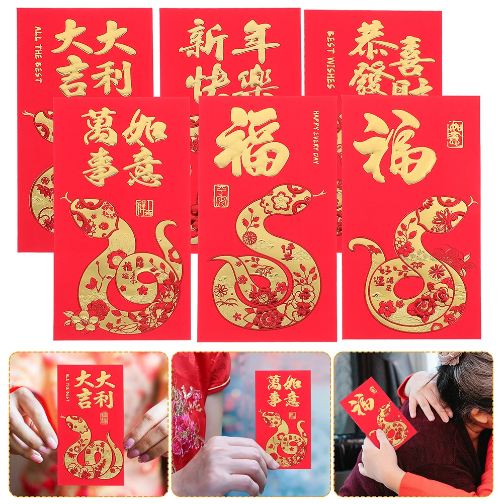 

60 Pcs Chines Red Envelope Chinese New Year Money Envelopes Cartoon Bags Personality Cash for
