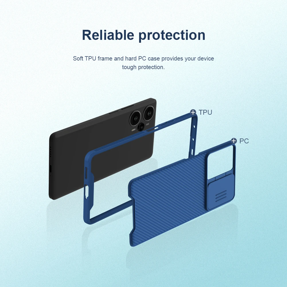 Nillkin for Xiaomi Poco F5 Case, CamShield Pro Case with Slide Camera Cover Protector Hard PC+TPU Cover