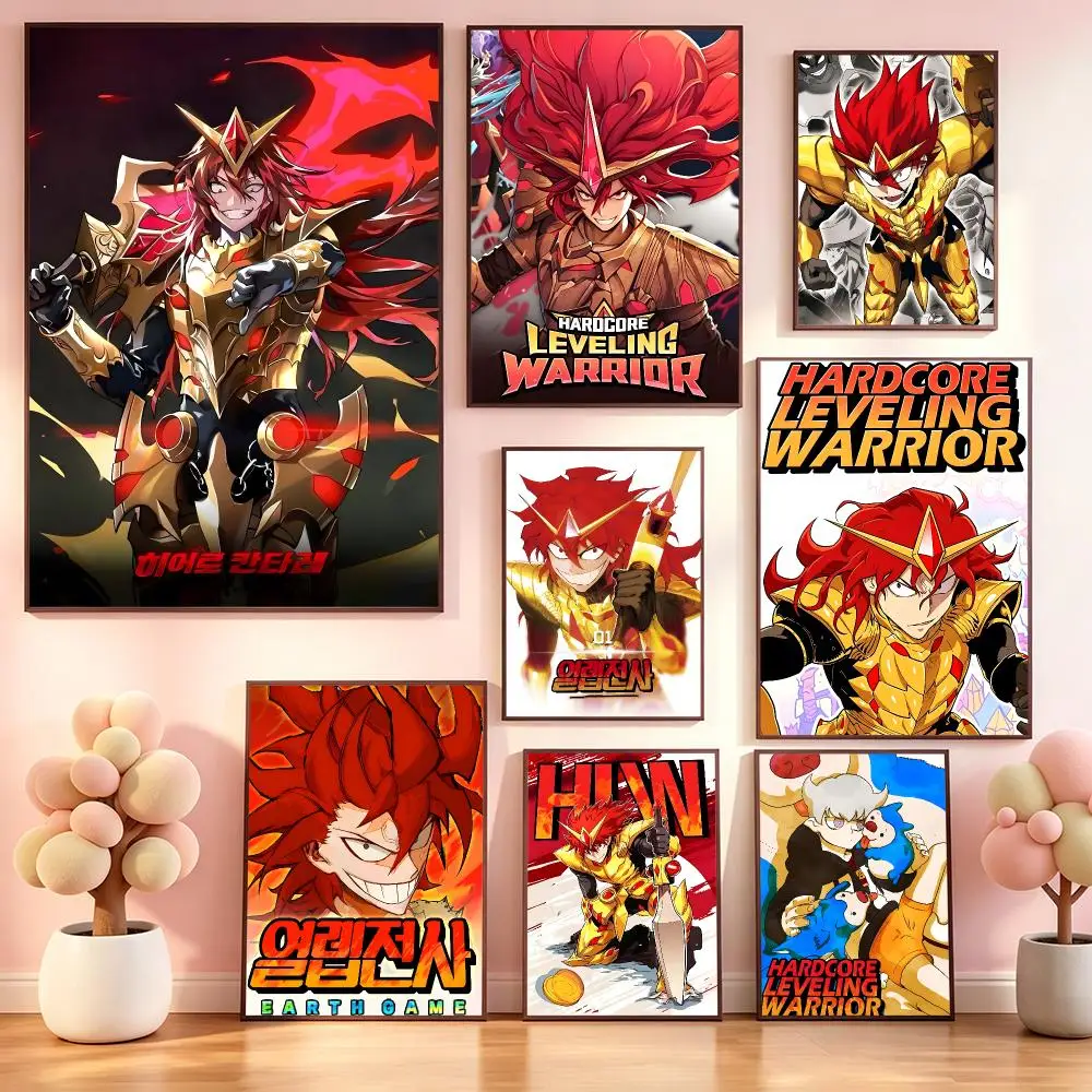manhwa Hardcore Leveling Warrior Poster Poster Kawaii Self Adhesive HD Wall Print Cute Home Bedroom Room Aesthetic Decor Gift