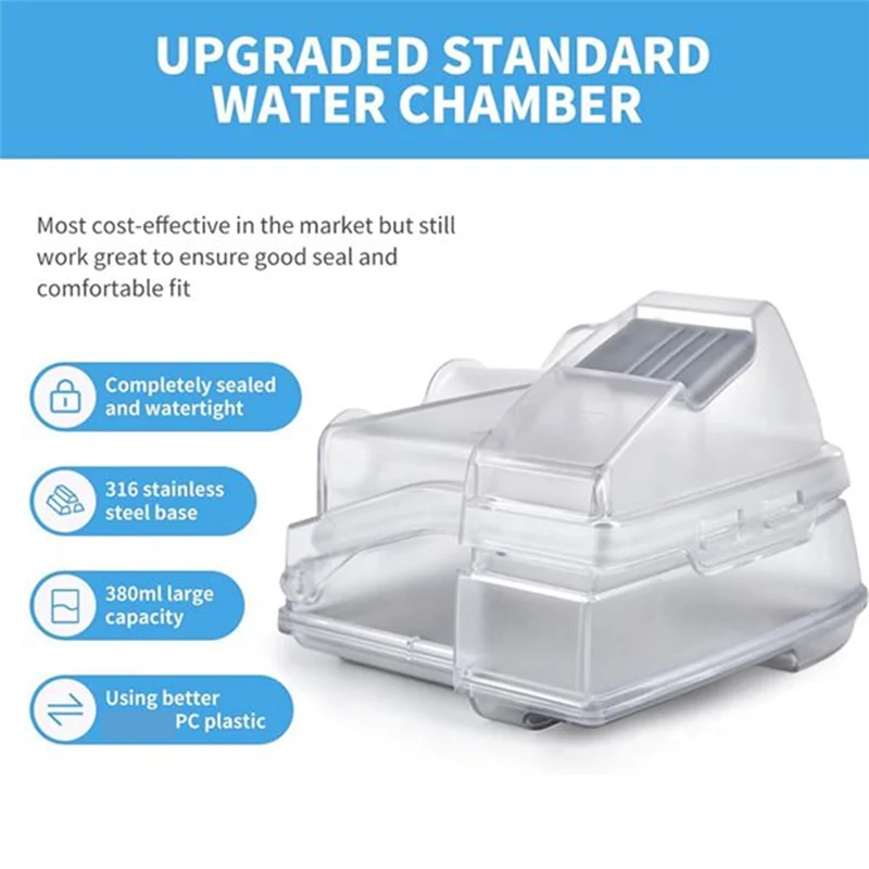 AA76 - Kompatybilny z Resmed Airsense 10/Aircurve 10 zbiornik na wodę 380 ml z filtrami, komora na wodę do urządzenia CPAP