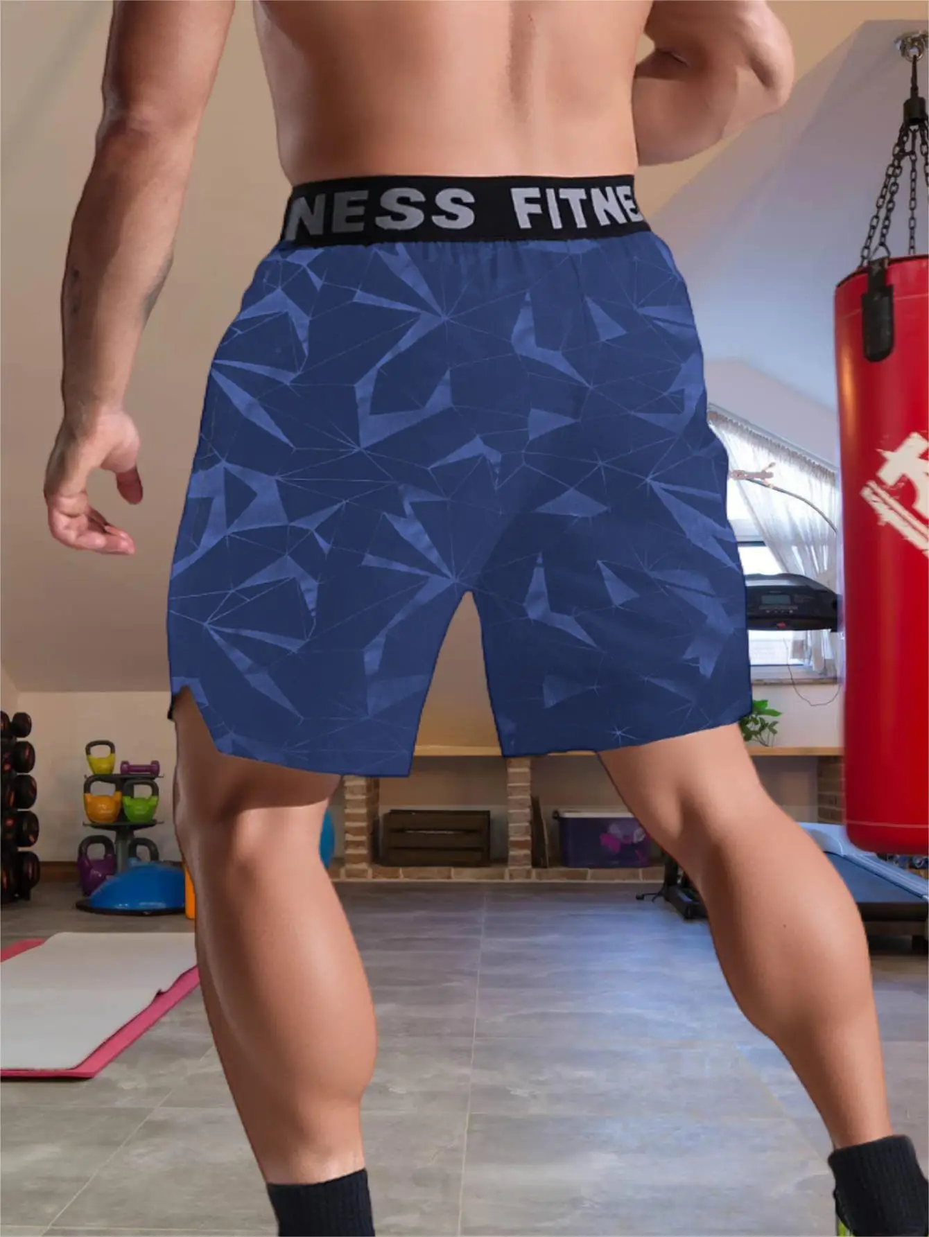 Men's sports shorts, fitness shorts, breathable and soft image 2