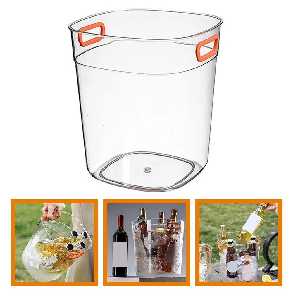

Clear Ice Cube Bucket Handheld Beverage Cooler for Cocktail Bar Home Ktv Restaurant Club Reusable Ice Cube Bucket