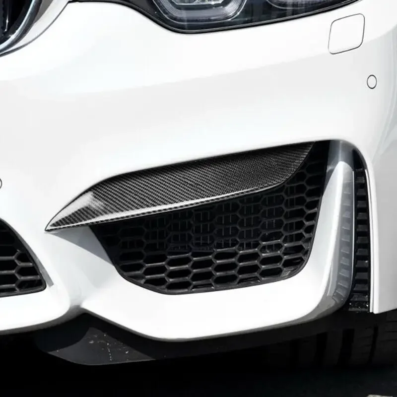 Front Bumper Side Air Vent Splitter Lip Canard Eyelid Trim For BMW F80 M3 F82 F83 M4 2014-2019 Intake Frame Upper Spoiler Cover