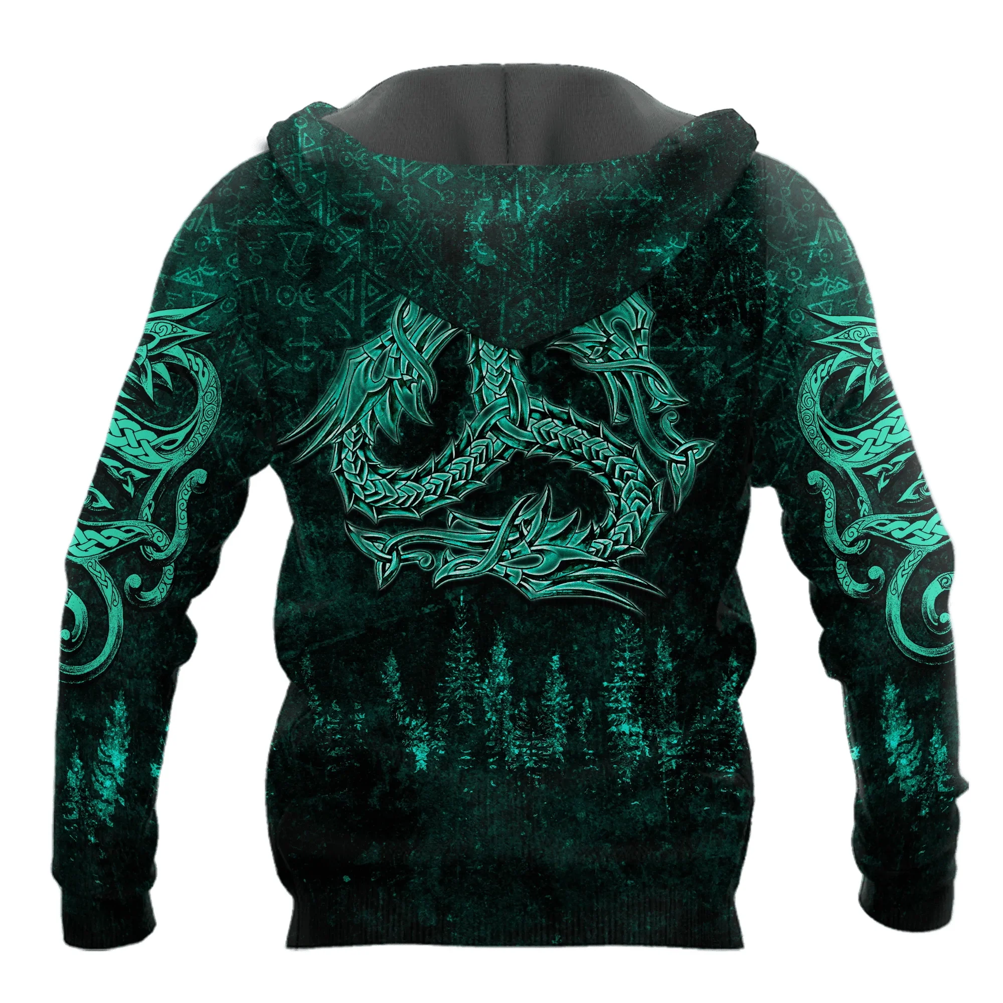 Dragon Tattoo Green Forest 3D All Over Printed Fashion Mens hoodie & Sweatshirt Autumn Unisex zip Hoodie Casual Sportswear DW933