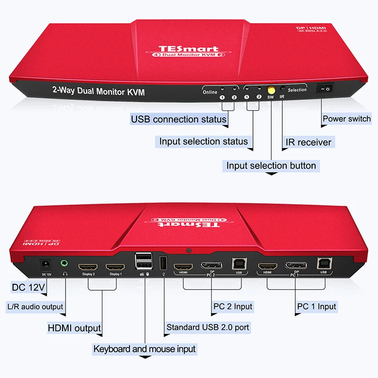 High Quality Best Automatic Detection Support Ultra High-Definition dual monitor hdmi switch