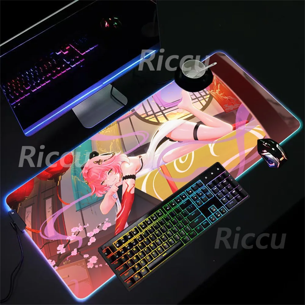 wuthering Wave Changli Gaming LED mats HD printing Table mats RGB Mouse Pad Desktop XXL Large size games accessories mouse pad