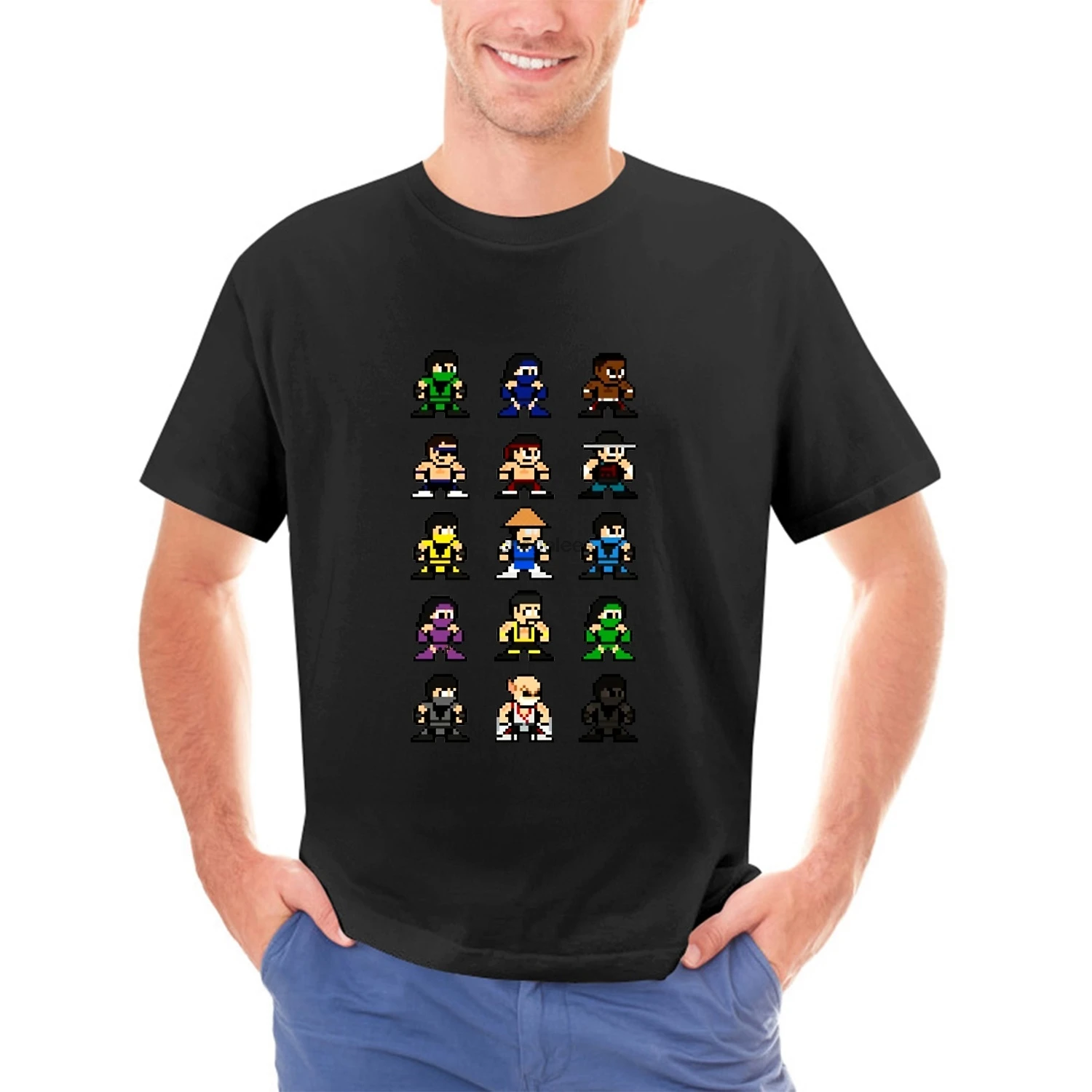 8 Bit MORTAL KOMBAT 2 T Shirt Retro Style 8bit NES 80s Shirt Sub Zero Scorpion Raiden Liu Kang Mileena Reptile Pixel Pals mk2