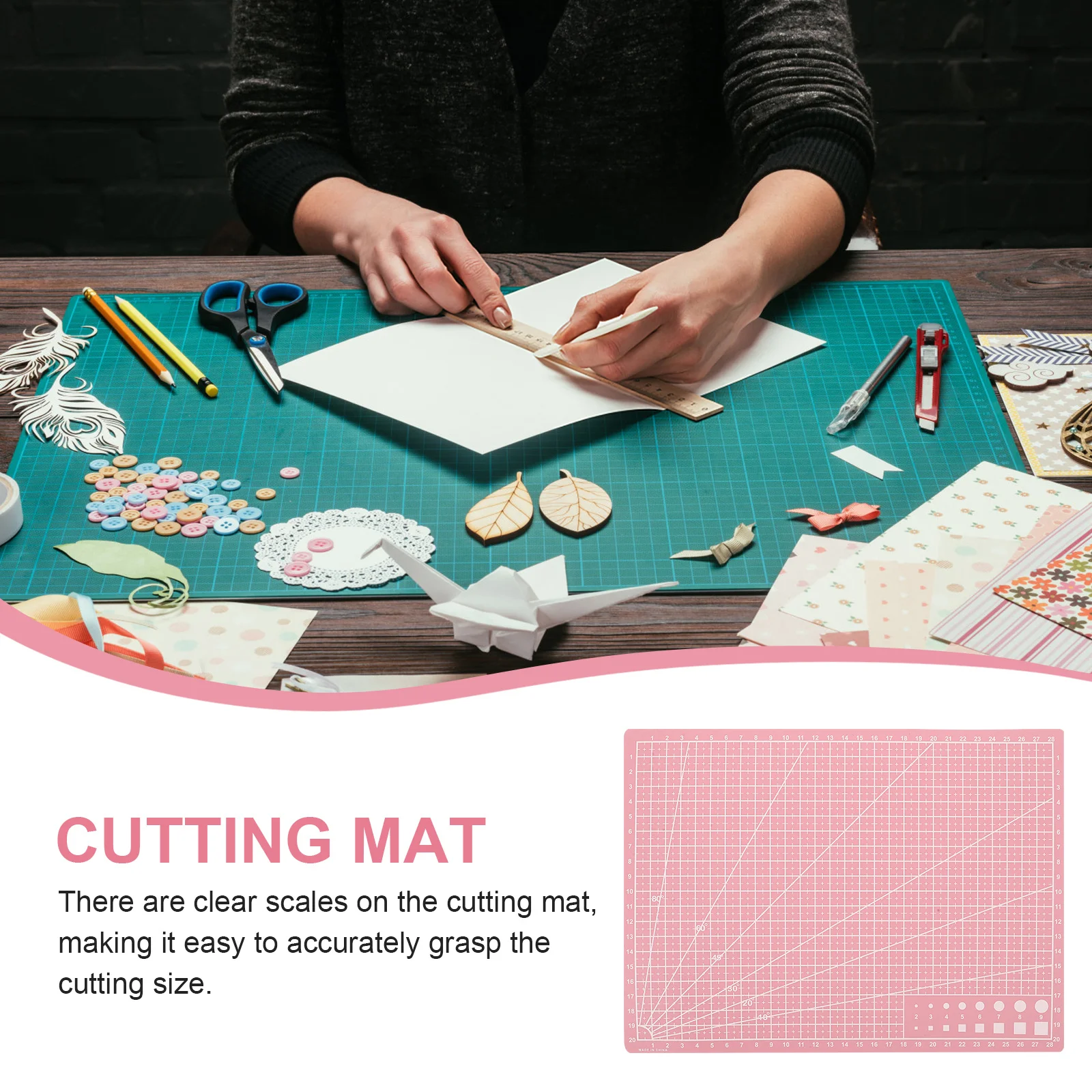 A4 Cutting Mat For Crafts Plastic Engraving Mat Double-Sided Non-Slip Craft Cutting Board For Diy Paper Quilting Sewing Projects