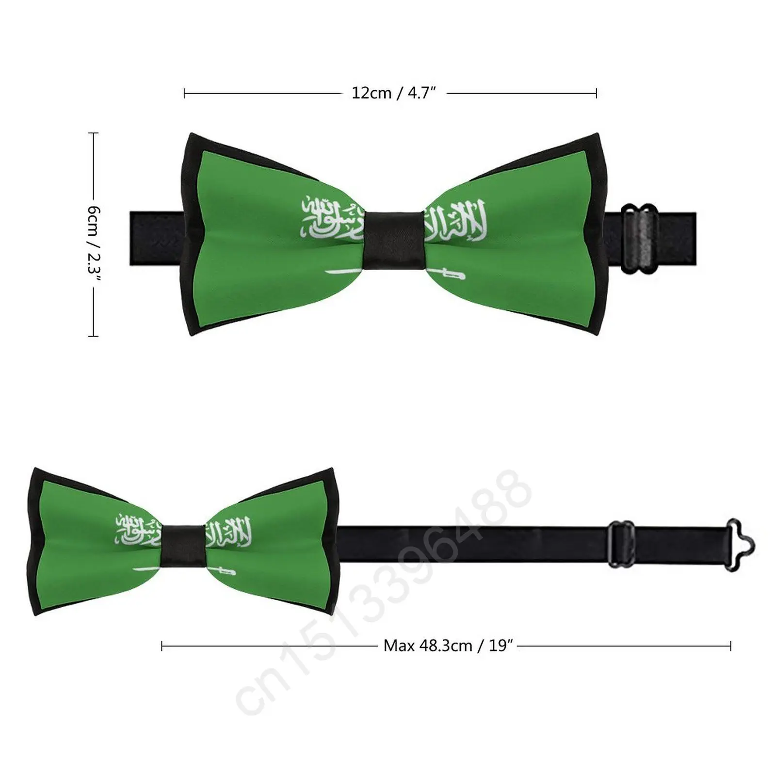 2025 Polyester Saudi Arabia Flag Bowtie for Men Fashion Casual Men's Bow Ties Cravat Neckwear For Wedding Party Suits Tie