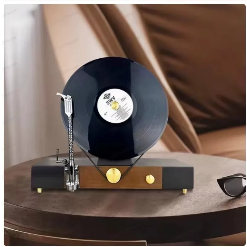Modern Light Luxury Simulation Vertical Vinyl Record Player Phonograph Creative Ornament Desktop Porch Decoration Model Room