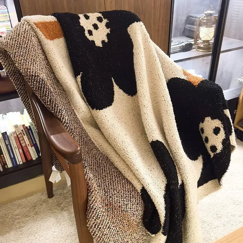 Designer Sunflower Class A Autumn and Winter Half-edge Fleece Knitted Blanket Sofa Office Nap Blanket