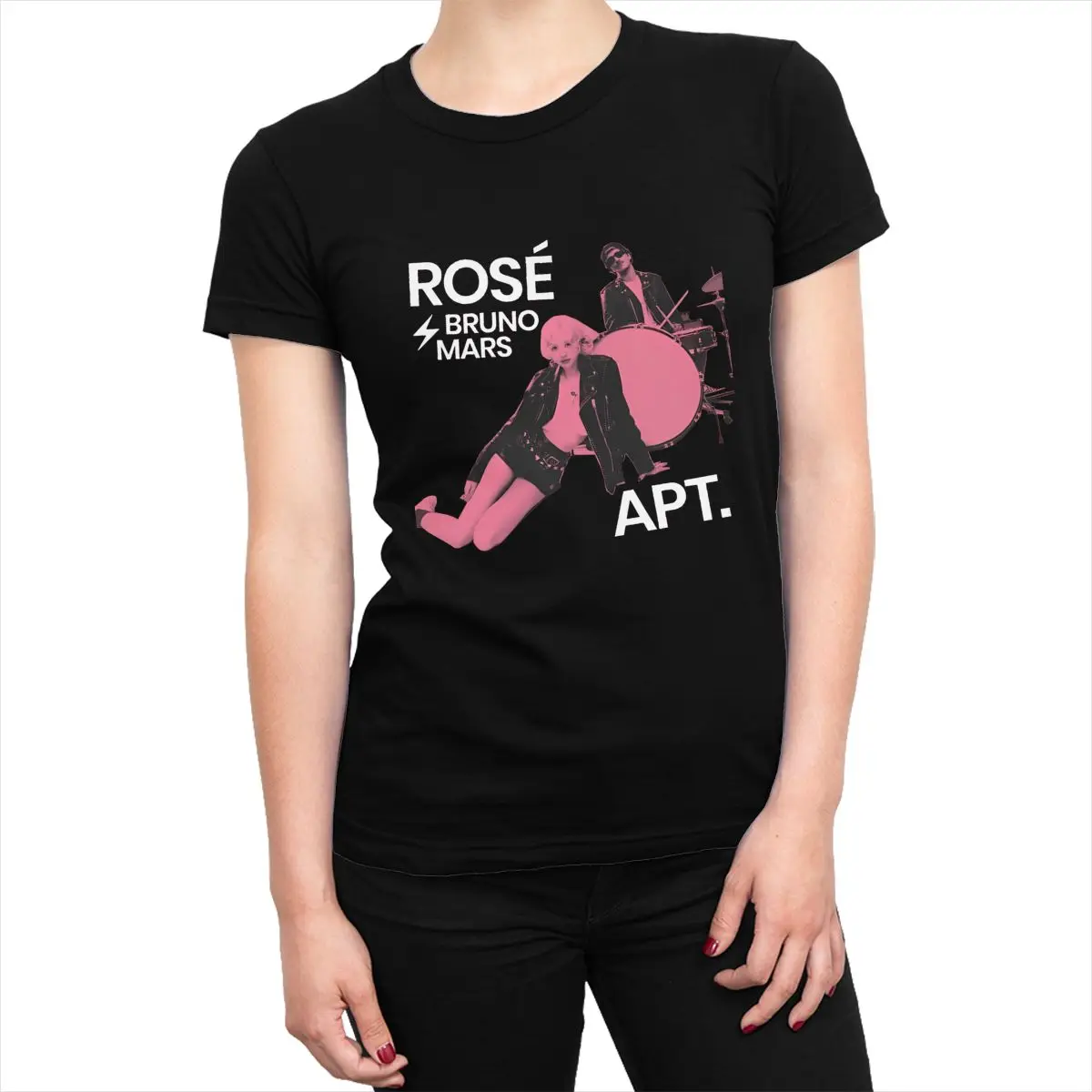 APT T Shirt 2025 Beach Rose and Bruno Mars Y2K Retro T Shirts Hot Sale Casual Trending Tee Shirt For Woman Print Top Tees