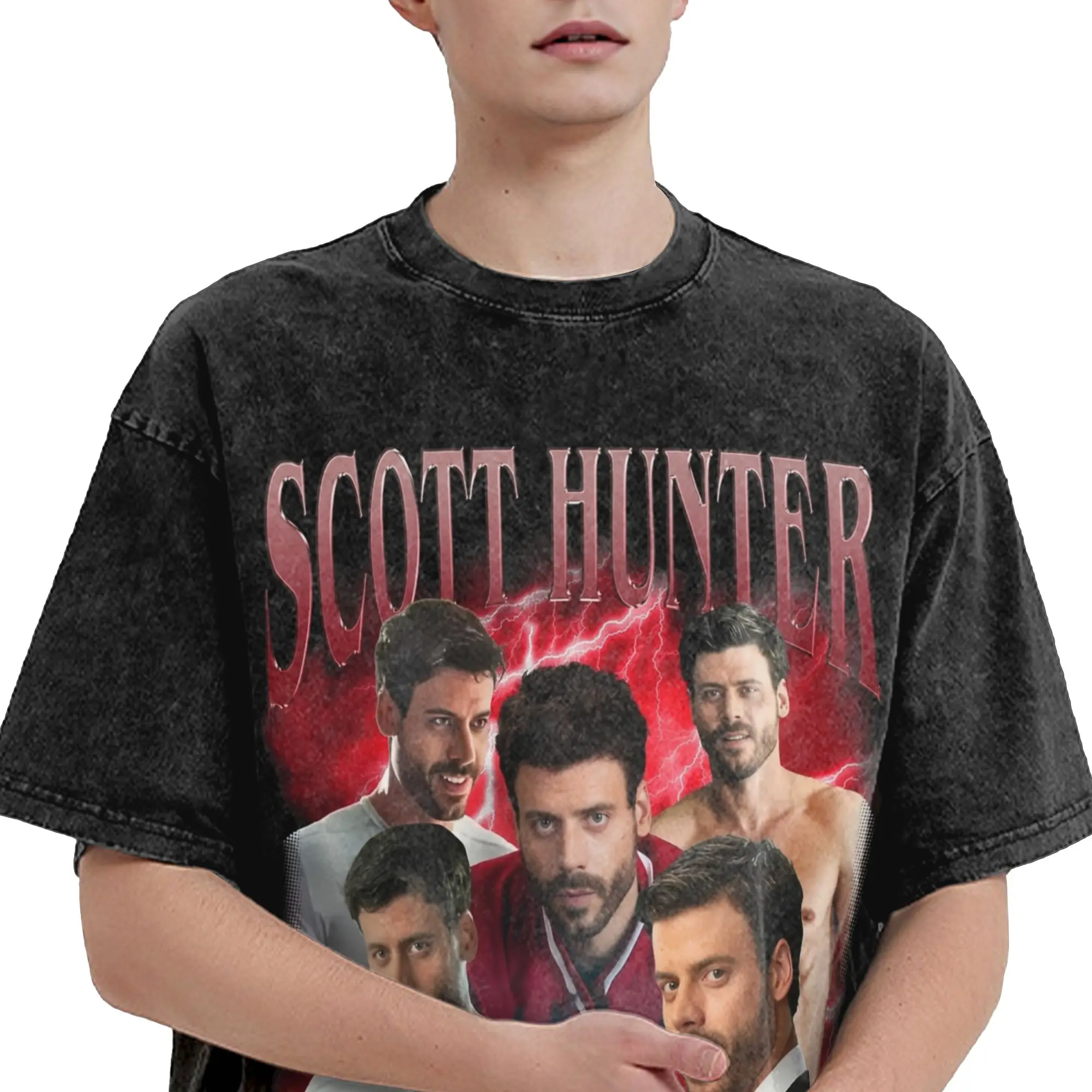 Washed T Shirts Heated Rivalry Scott Hunter Hip Hop Retro T-Shirt Streetwear Short Sleeve Graphic Tops Tee Shirt Men Women