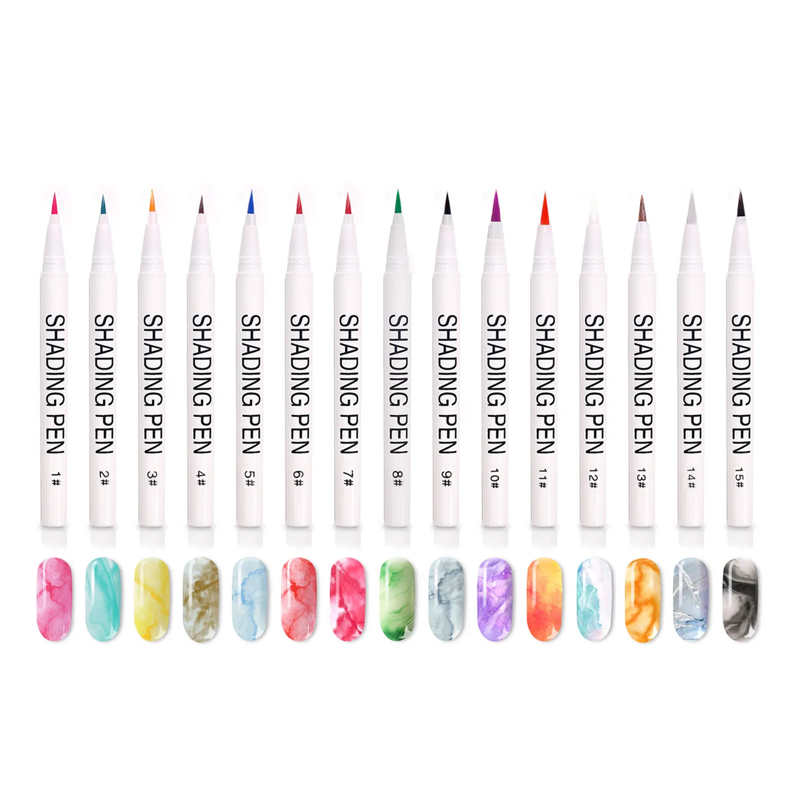 

Pen Gel Graffiti Pen Set In 15 Colors Fine Tip Nail Pen Fast Smudge Painting Liner Brush For Women Nail DIY