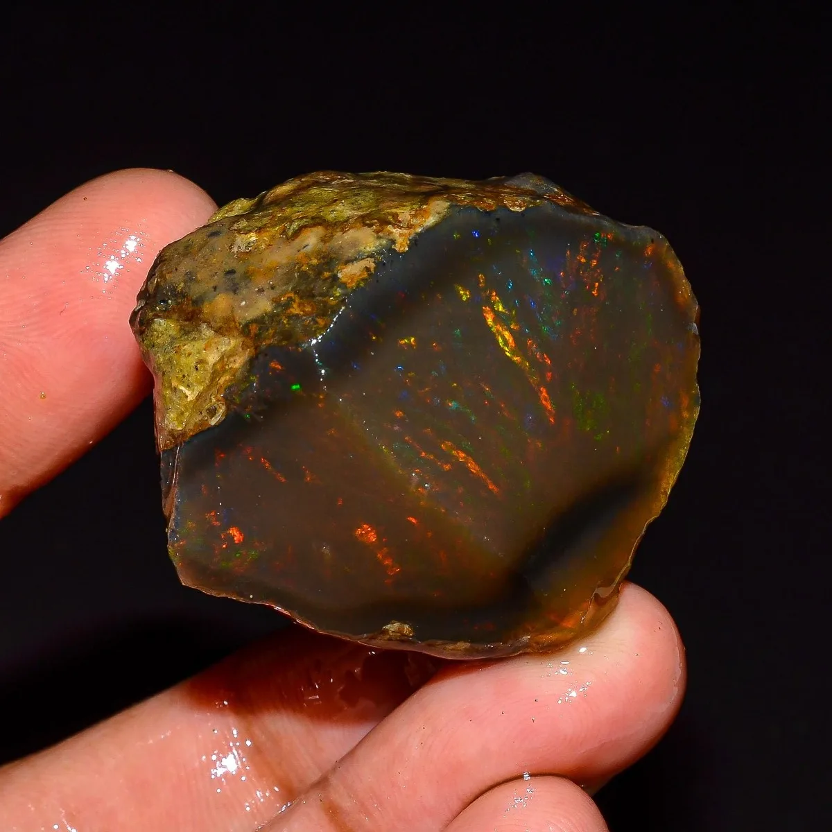 AAA+ Natural Ethiopian Opal Rough 25-80CT Genuine Welo Fire Opal Mineral Collection Randomly Selected One