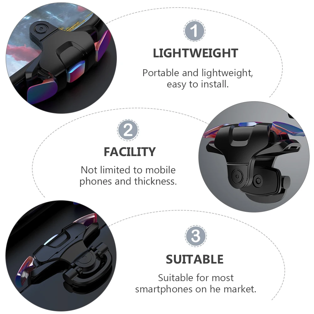 

Metal Handle Joystick Trigger Durable Mobile Game Controller Practical Gaming Accessories Lightweight Portable Easy Install