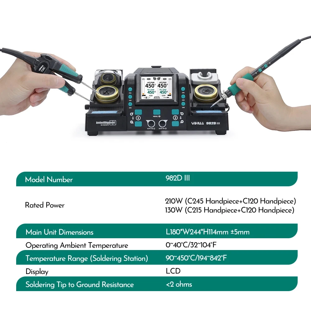 YIHUA 982D-III compatible with C245 C210 soldering iron handle quick fast heating soldering iron station