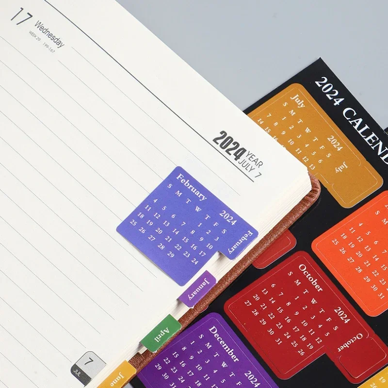 Calendar Sticker 2024 365 Day Date Stick Labels Decorative Scrapbooking Diary Album Planner Hand Made Collage Material Stickers
