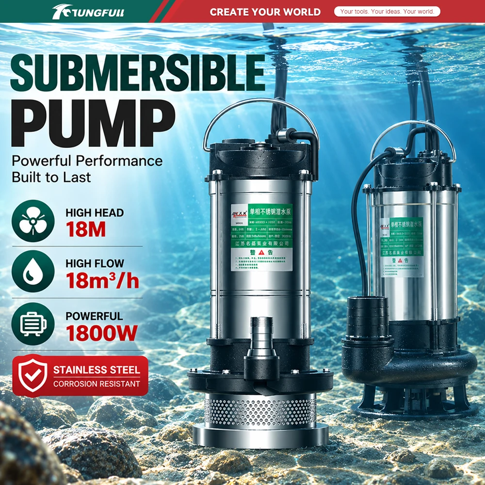 Stainless Steel Farm Water Pump 18M High Lift 18M³/H Submersible Dewatering Pump Electric Pump For Agricultural Field Irrigation
