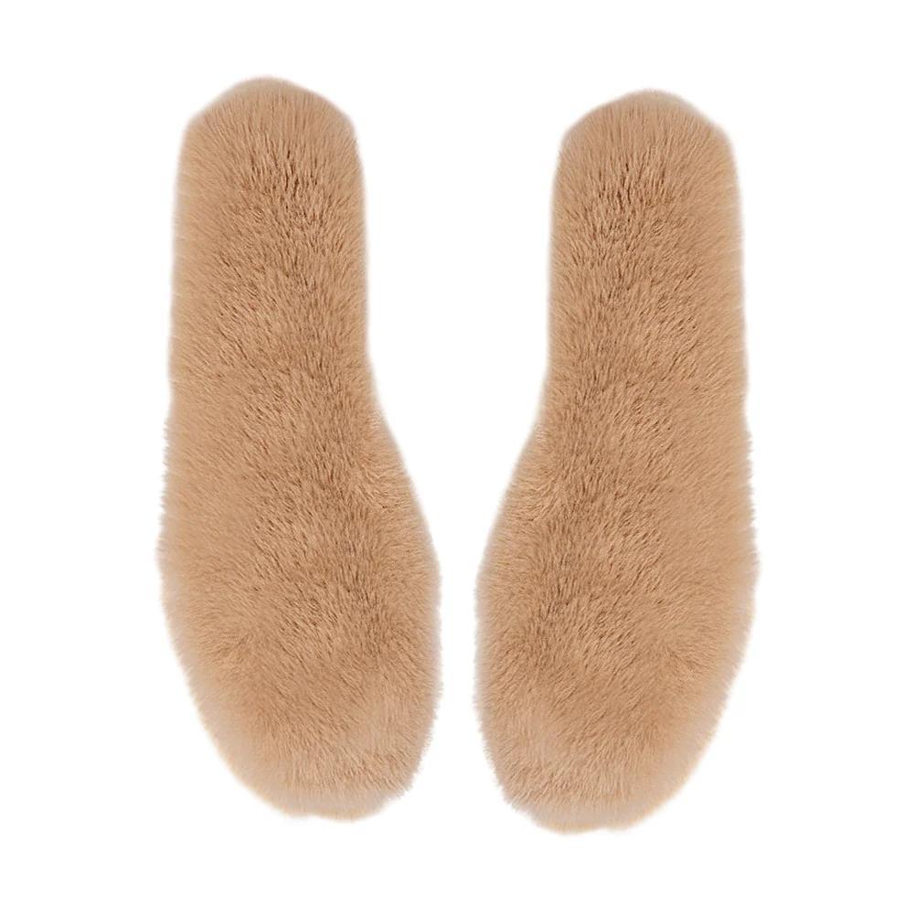 Faux Rabbit Fur พื้นรองเท้าผ้าฝ้ายรองเท้าเย็น Insoles Warm Inserts ผู้ใหญ่ผู้ใหญ่ฤดูหนาวรองเท้าอุปกรณ์เสริมผู้หญิง