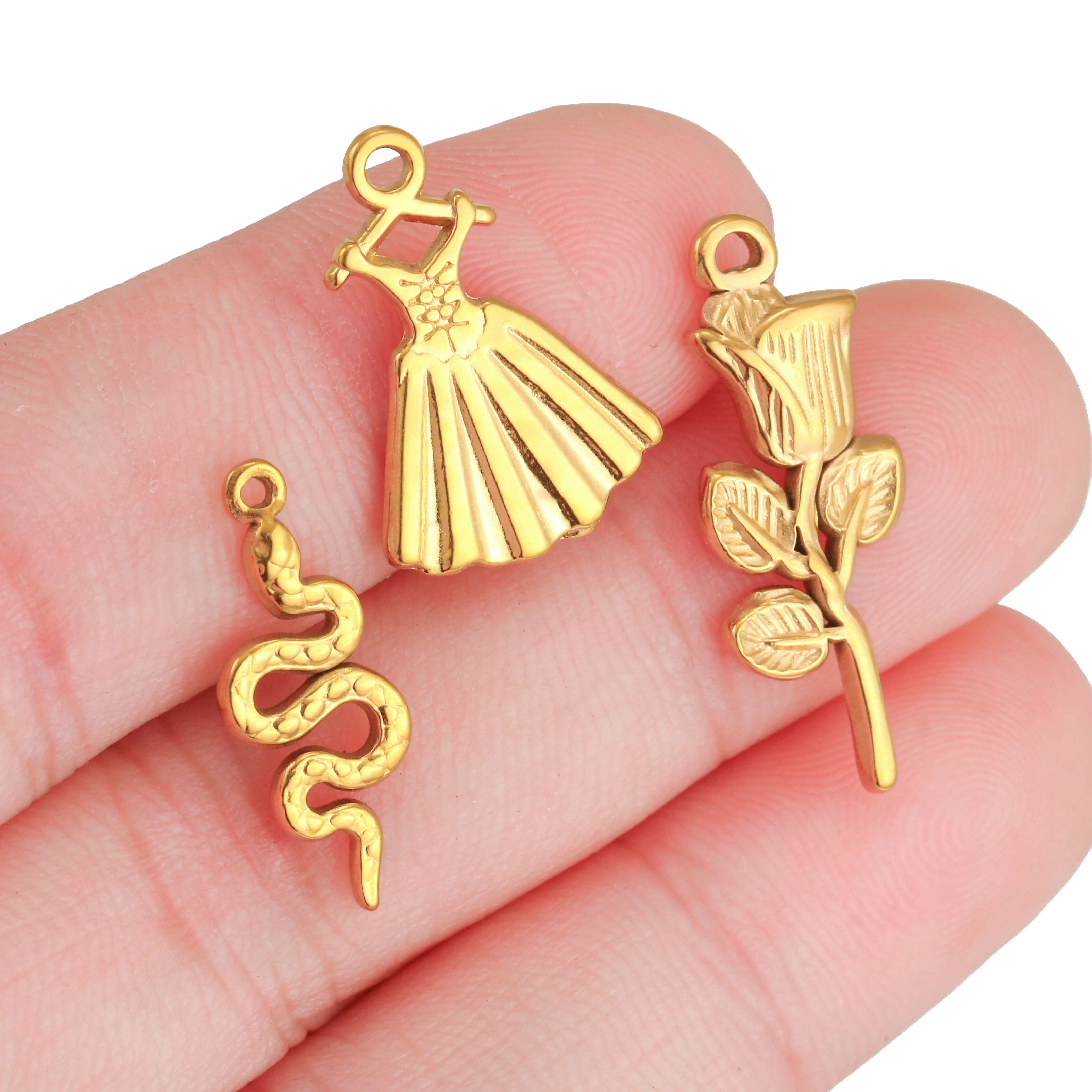 3Pcs Stainless Steel Cast Boot/Horse/Body Women‘s Charms Crafting Pendants for Jewelry Making DIY Necklace Bracelet Accessories