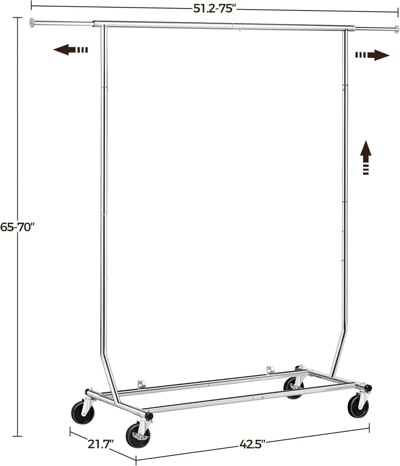 Yaheetech Commercial Clothing Garment Rack, Single Rail Clothes Hanger Freestanding Collapsible/Folding/Adjustable Heavy Duty
