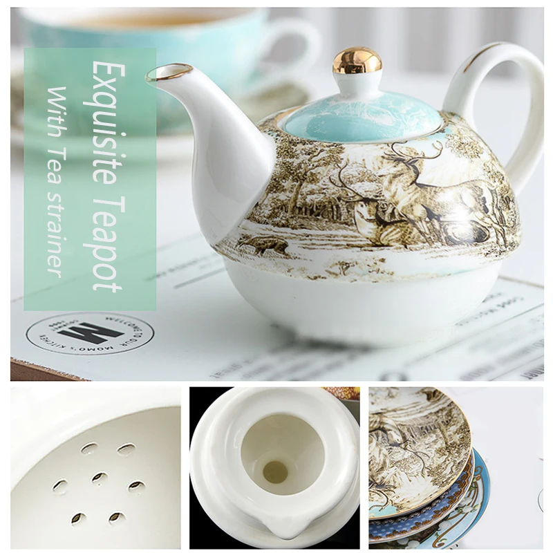 Exquisite Ceramic Teapot Set, Tea Pot, Cup and Saucer, Best for Family Party, Birthday Party, Wedding and More - Image 3