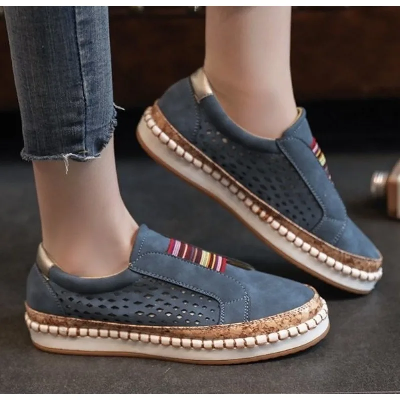 

New Hollow Out Women'S Ladies Mesh Shoes Footwear Flat Breathable Shoes Zapatos Mujer Tendencia Casual Vulcanized Shoes