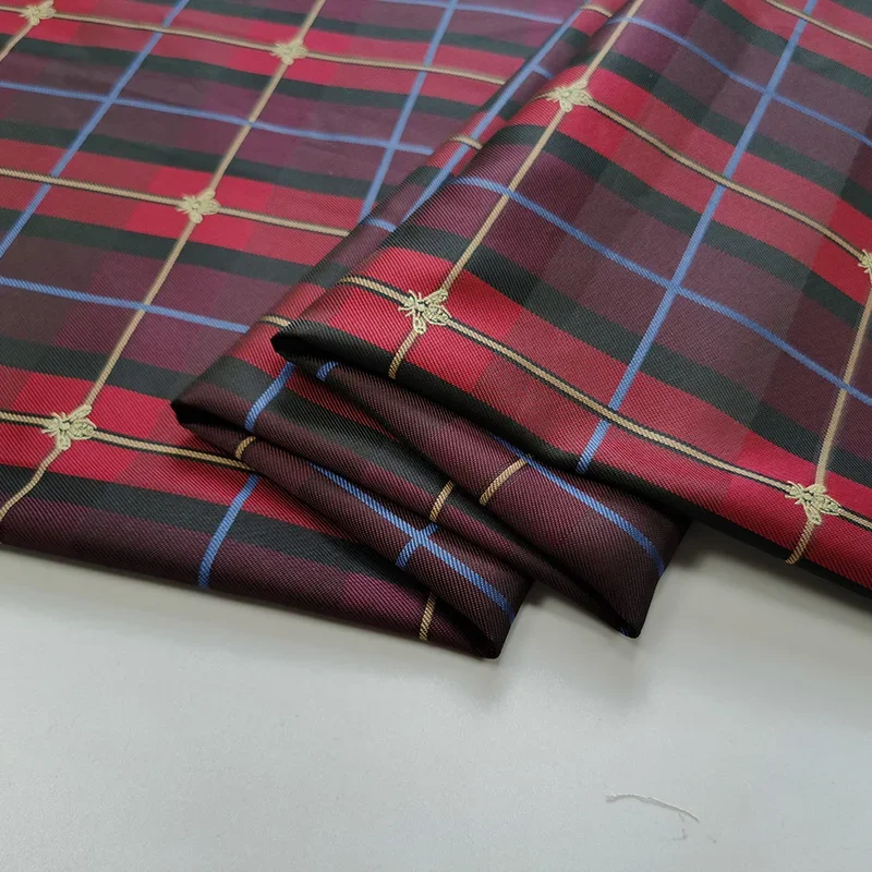 Jacquard Yarn-dyed Fabric Plaid Bee Pattern Dress Suit Shirting Fabrics Brand Fashion Design Diy Sewing Wholesale Cloth by Meter