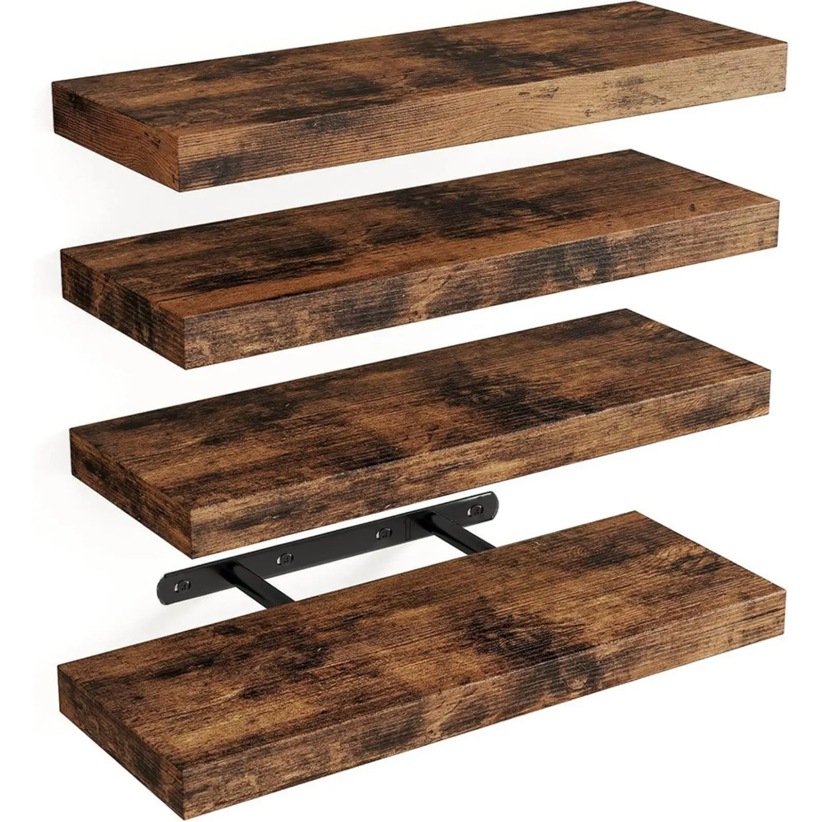 4 Pieces Wooden Floating Wall Shelf Minimalist for Living Room, Bedroom
