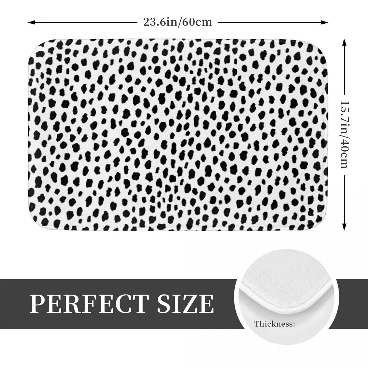 Dalmatian Spots (blackwhite) Doormat Non-slip Bathroom Floor Mats Home Entrance Rugs Kitchen Bedroom Carpet Hallway Footpad