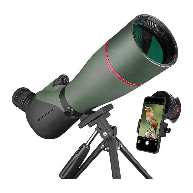 Large Objective Zoom Monocular 20-60X High Definition BAK4 Prism, Portable for Birdwatching Outdoors