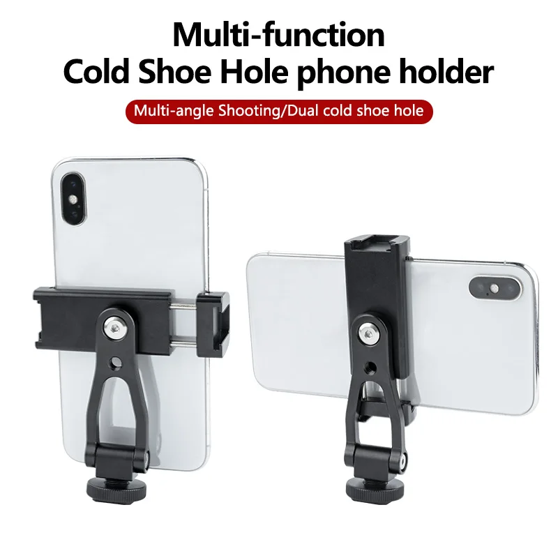 Metal 360° Rotatable Cold shoe Phone Holder With 1/4 