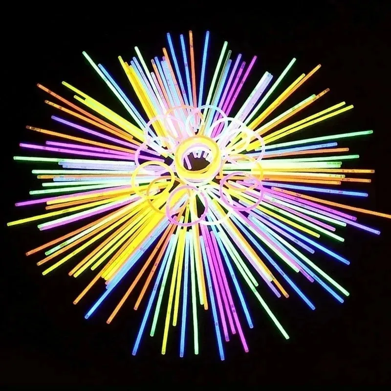 100 قطعة توهج عصا عيد الميلاد هالوين السنة الجديدة لعب الأطفال توهج الرقص مهرجان حفلة توهج الأساور توهج سوار الحفل #6