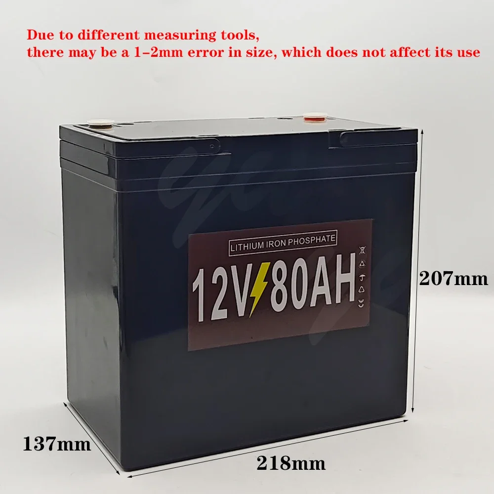 12V 80Ah LiFePO4 Deep Cycle Battery, 3000+ Cycle Rechargeable Lithium Iron Phosphate Battery for Solar, Fish Finder,Camping