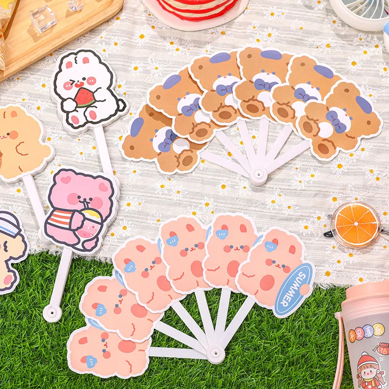 Fashion Summer Cute Cartoon Small Folding Hand Fan Children Student Folding Fan Portable Kids Girl Gift Photo Prop