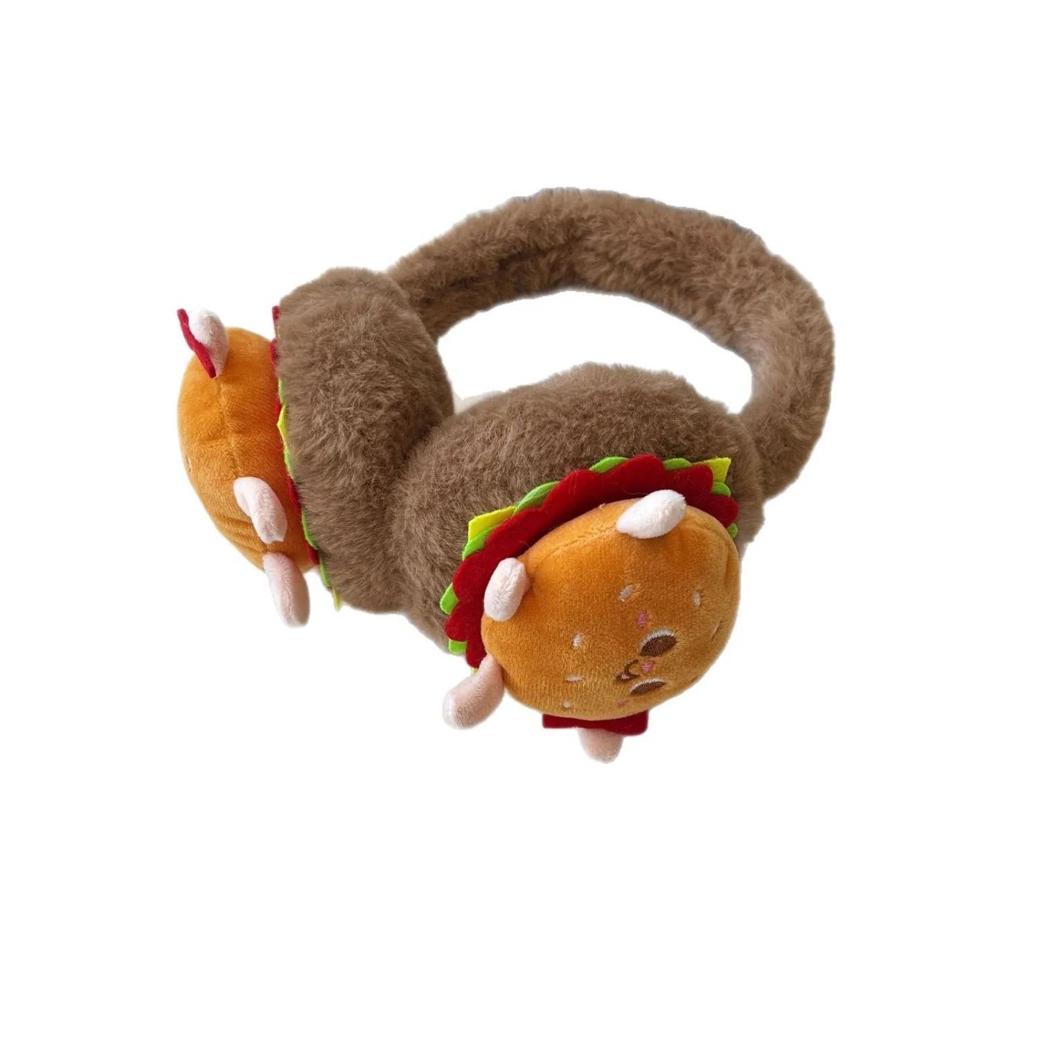 Winter New Arrival Hamburger Girl Earmuffs Adorable Sweetheart Style Fun and Cosy Student Ear Warmers Cycling Windproof Earmuffs