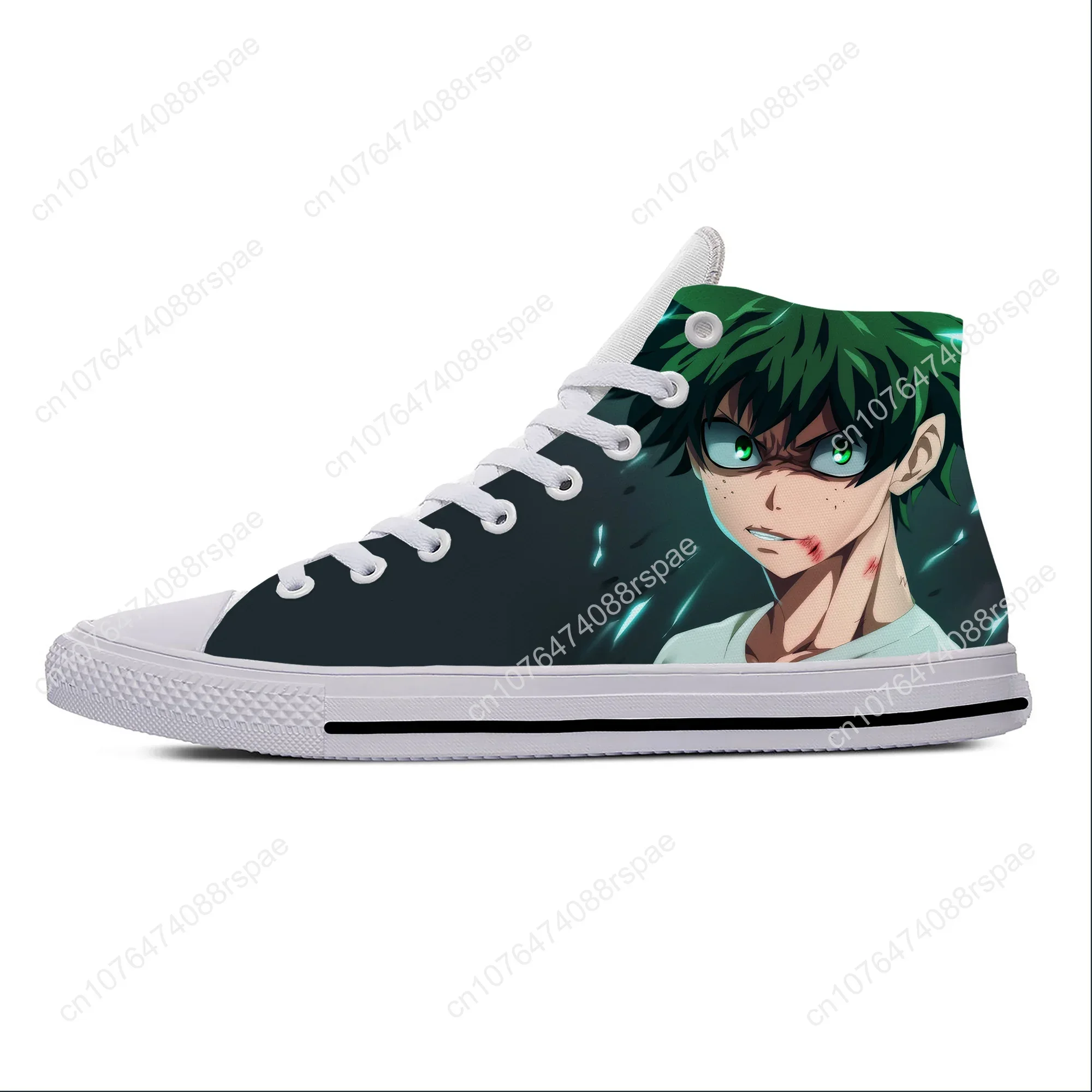 أنيمي الساخن مانغا بطلي الأكاديمية Midoriya Izuku Deku حذاء كاجوال تنفس الرجال النساء أحذية رياضية عالية أعلى خفيفة الوزن مجلس الأحذية